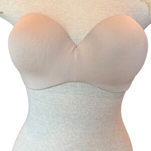 Maidenform Strapless Bra 36D Nude‎ Beige Seamless Underwire